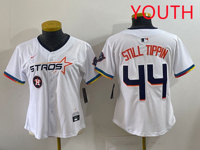 Youth Houston Astros 44 Still Tippin White Four generations Joint Name 2025 Nike MLB Jersey style 1